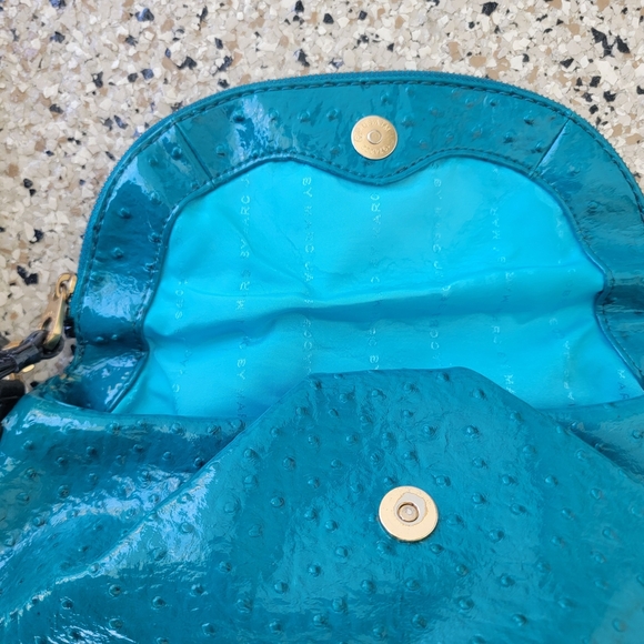 Marc By Marc Jacobs Teal Ostrich Embossed Cresant Shape Bag - Picture 6 of 10